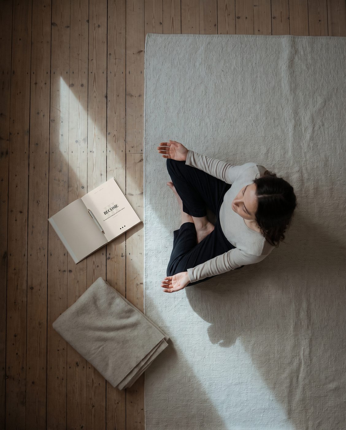 Sitting quietly with the journal open, mid-practice