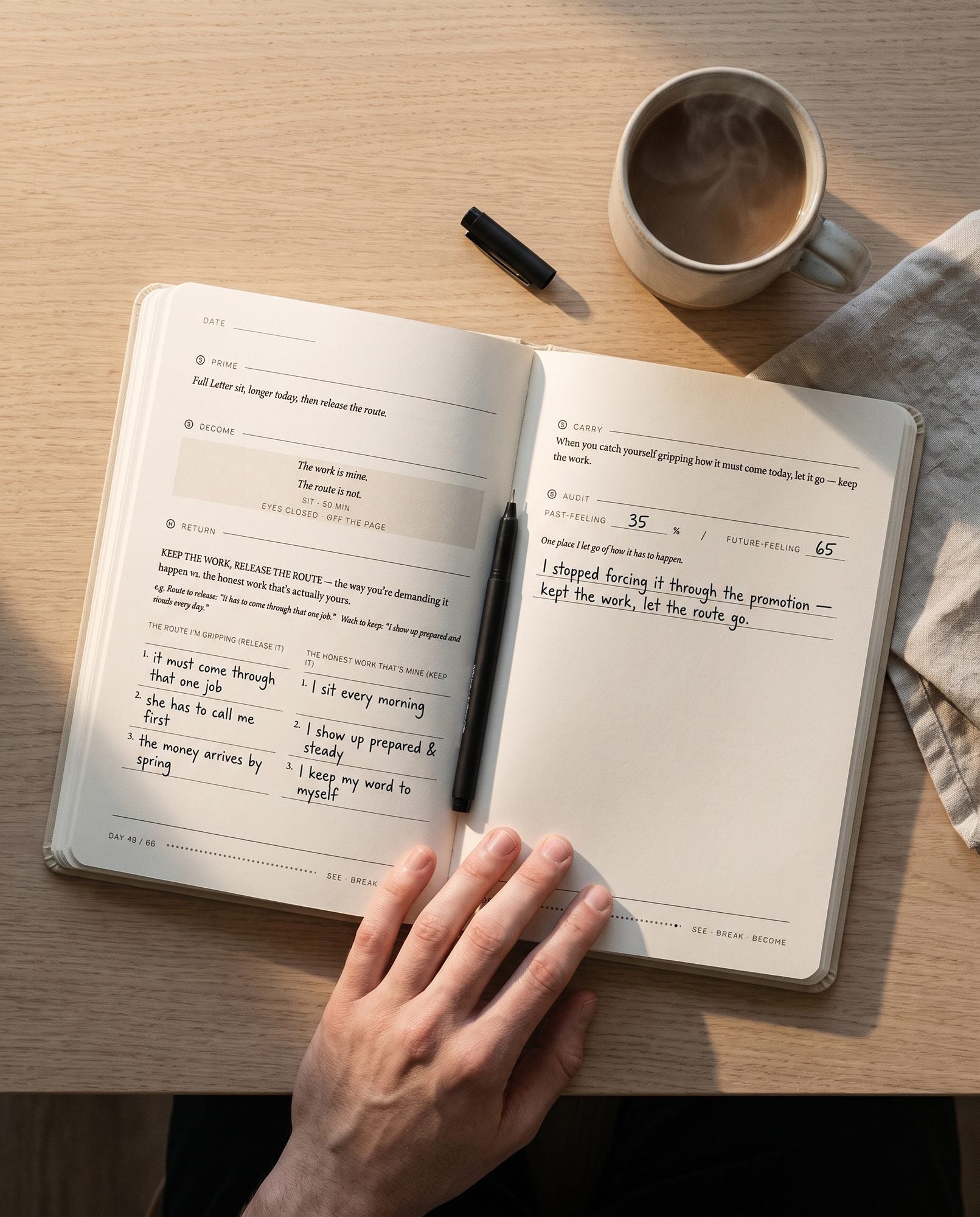 Not a blank journal. A designed interruption.